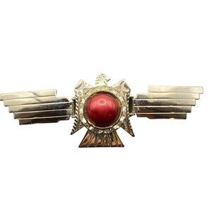 Ormand Mfg Wil-Aren Hondo Clipp Red Cabochon Handy Clip Tie Collar 1963 Vintage